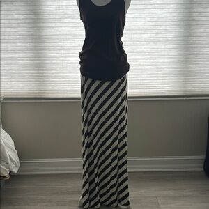 Tommy Bahama Striped Maxi Skirt in Black and Cream